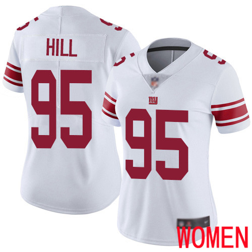 Women New York Giants 95 B.J. Hill White Vapor Untouchable Limited Player Football NFL Jersey
